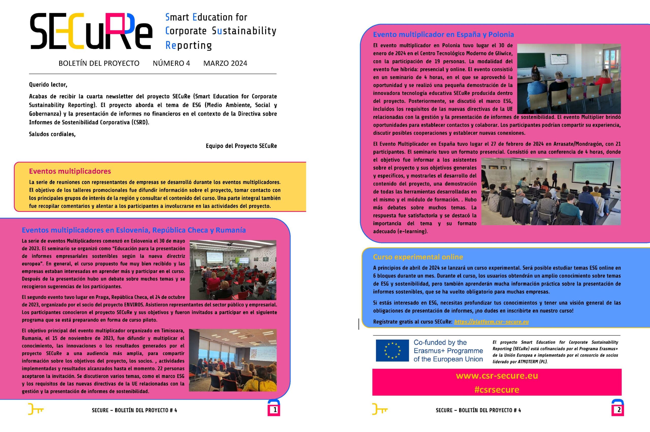 Fourth Newsletter of the ERASMUS+ SECURE project